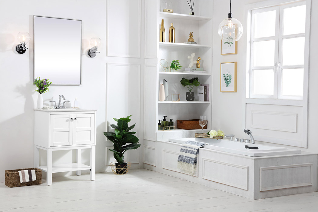 Elegant Bathroom Vanity - White, L 24" (VF2524WH)