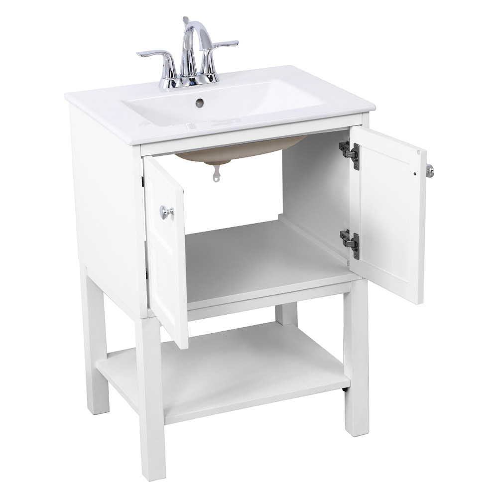 Elegant Bathroom Vanity - White, L 24" (VF2524WH)