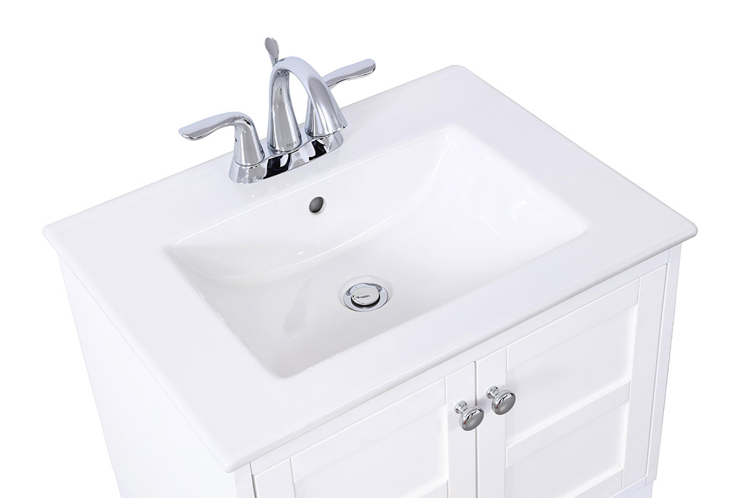 Elegant Bathroom Vanity - White, L 24" (VF2524WH)