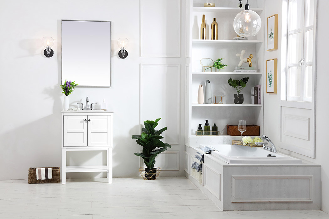 Elegant Bathroom Vanity - White, L 24" (VF2524WH)