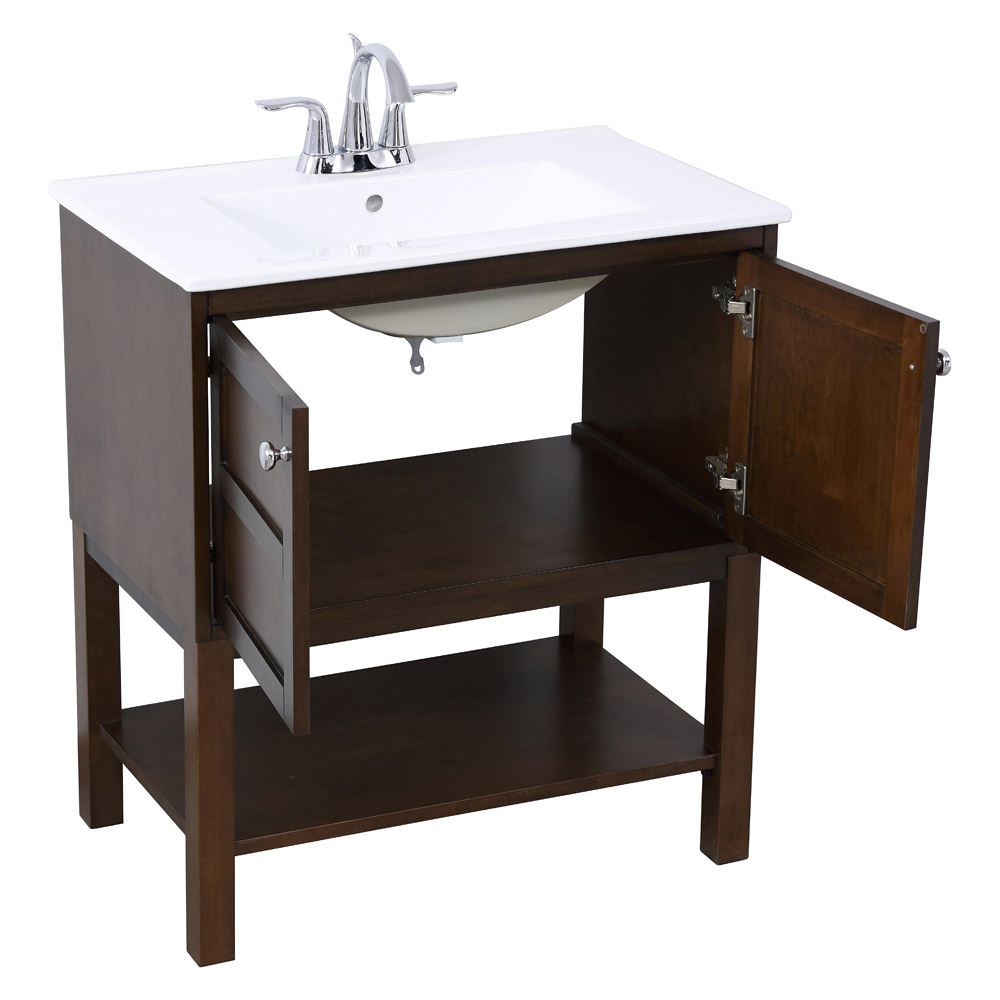 Elegant Bathroom Vanity - Antique Coffee, L 30" (VF2530AC)