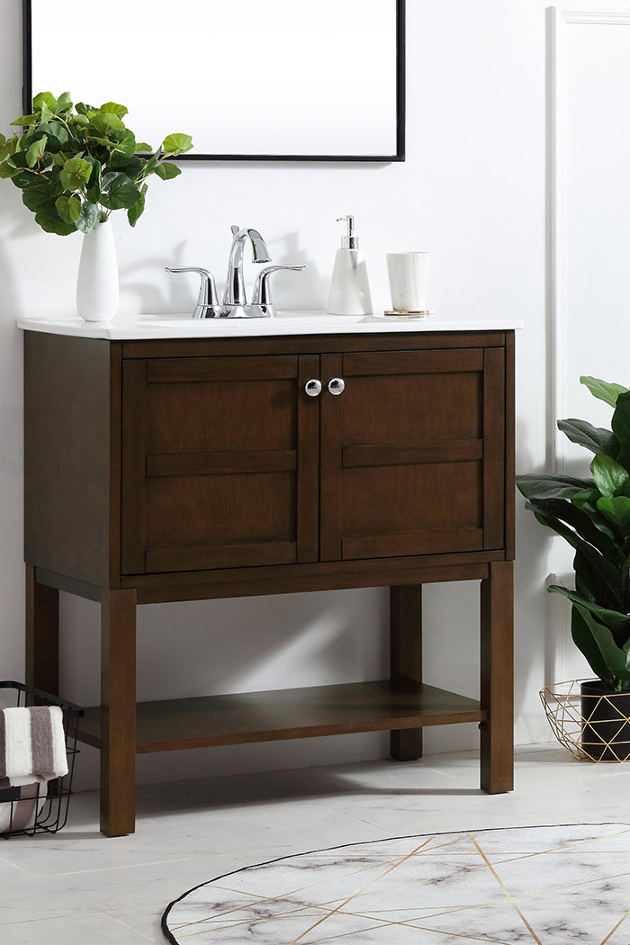 Elegant Bathroom Vanity - Antique Coffee, L 30" (VF2530AC)