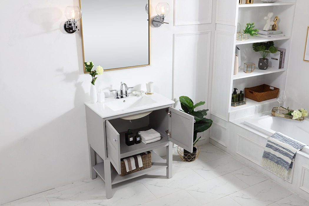 Elegant Bathroom Vanity - Gray, L 30" (VF2530GR)