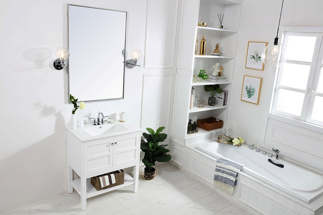 Elegant Bathroom Vanity - White, L 30" (VF2530WH)