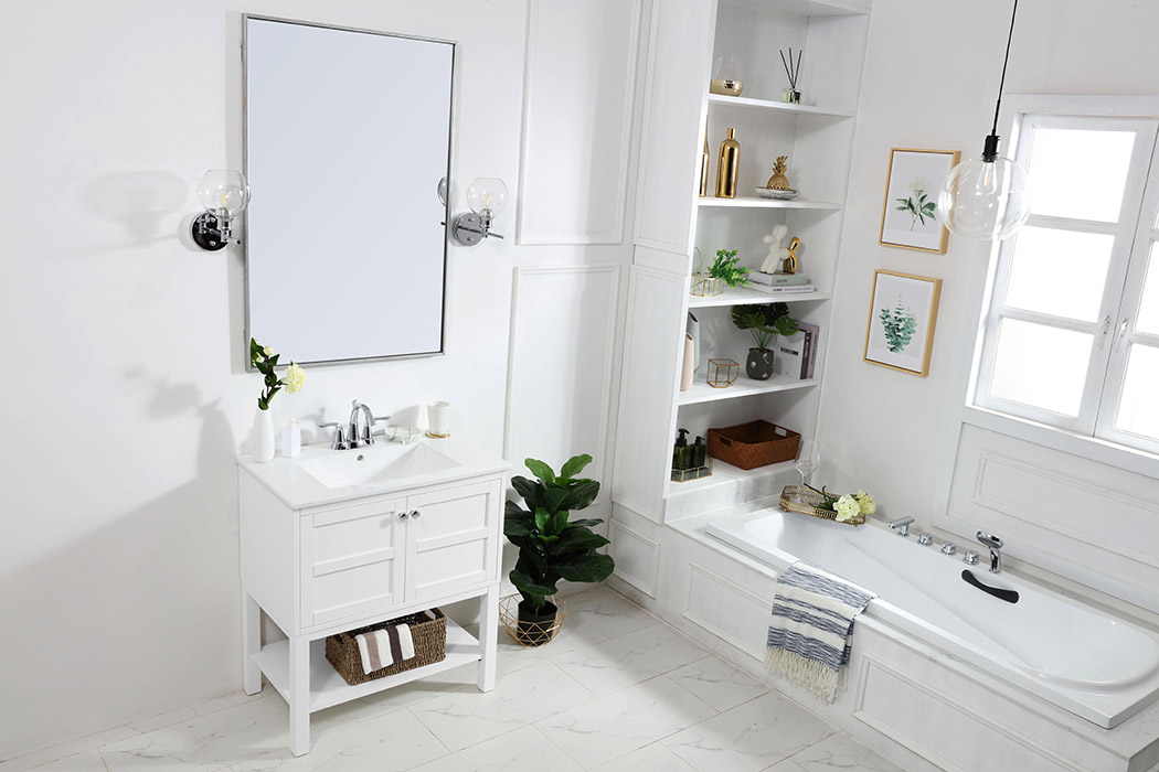 Elegant Bathroom Vanity - White, L 30" (VF2530WH)