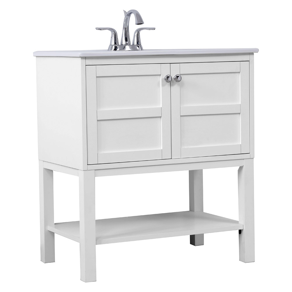 Elegant Bathroom Vanity - White, L 30" (VF2530WH)