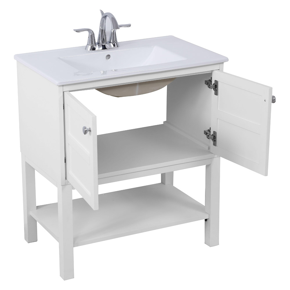 Elegant Bathroom Vanity - White, L 30" (VF2530WH)