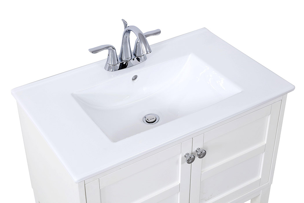 Elegant Bathroom Vanity - White, L 30" (VF2530WH)