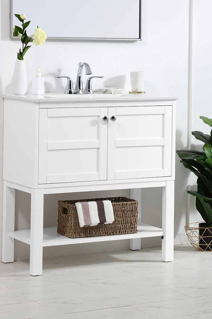 Elegant Bathroom Vanity - White, L 30" (VF2530WH)