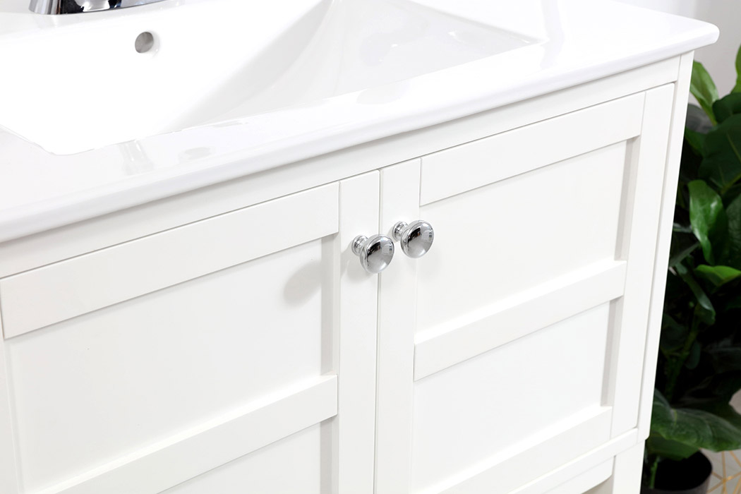 Elegant Bathroom Vanity - White, L 30" (VF2530WH)