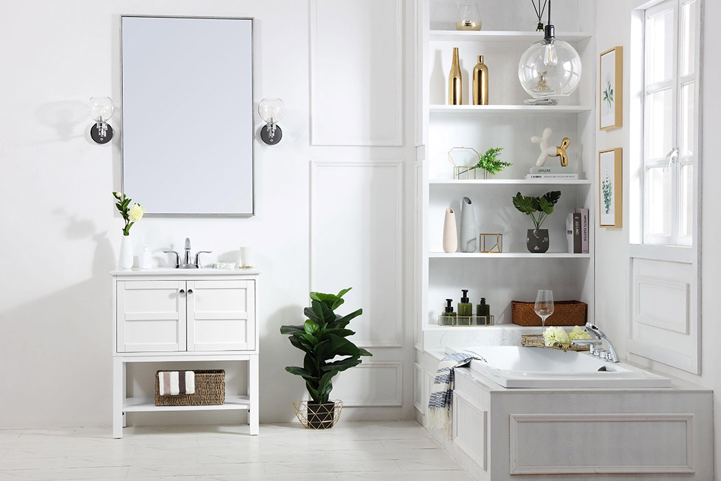 Elegant Bathroom Vanity - White, L 30" (VF2530WH)