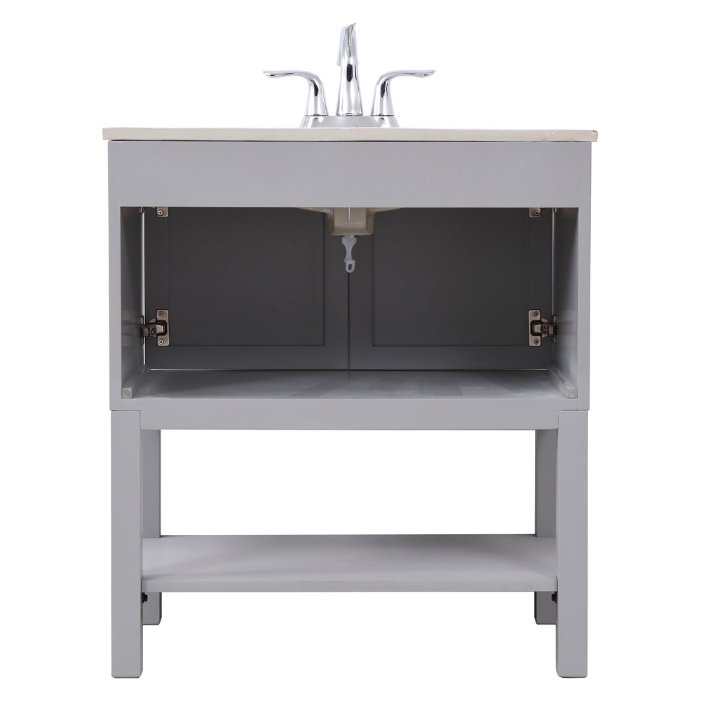 Elegant Bathroom Vanity - Gray/Mirror, L 30" (VF26MRGR)