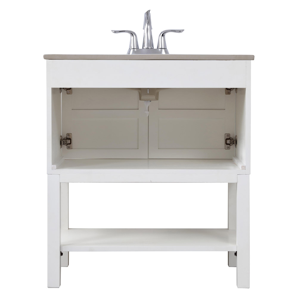 Elegant Bathroom Vanity - White/Mirror, L 30" (VF26MRWH)