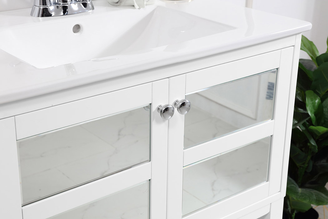 Elegant Bathroom Vanity - White/Mirror, L 30" (VF26MRWH)