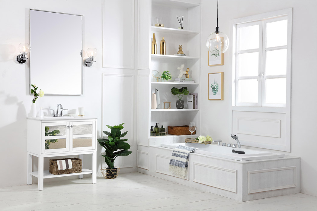 Elegant Bathroom Vanity - White/Mirror, L 30" (VF26MRWH)