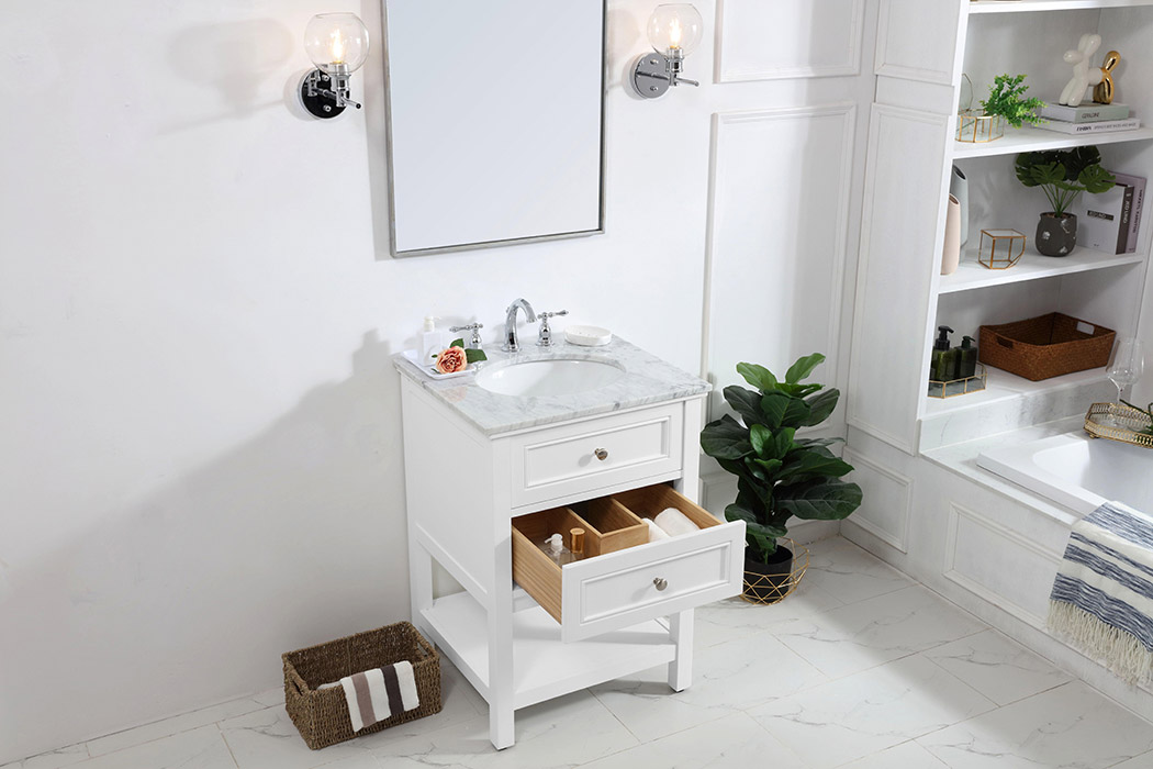 Elegant Bathroom Vanity - White (VF27024WH)