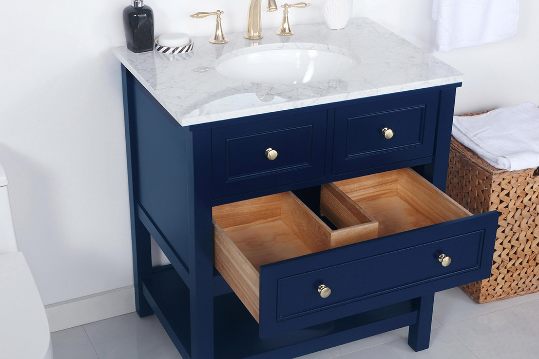 Elegant Bathroom Vanity - Blue, L 30" (VF27030BL)