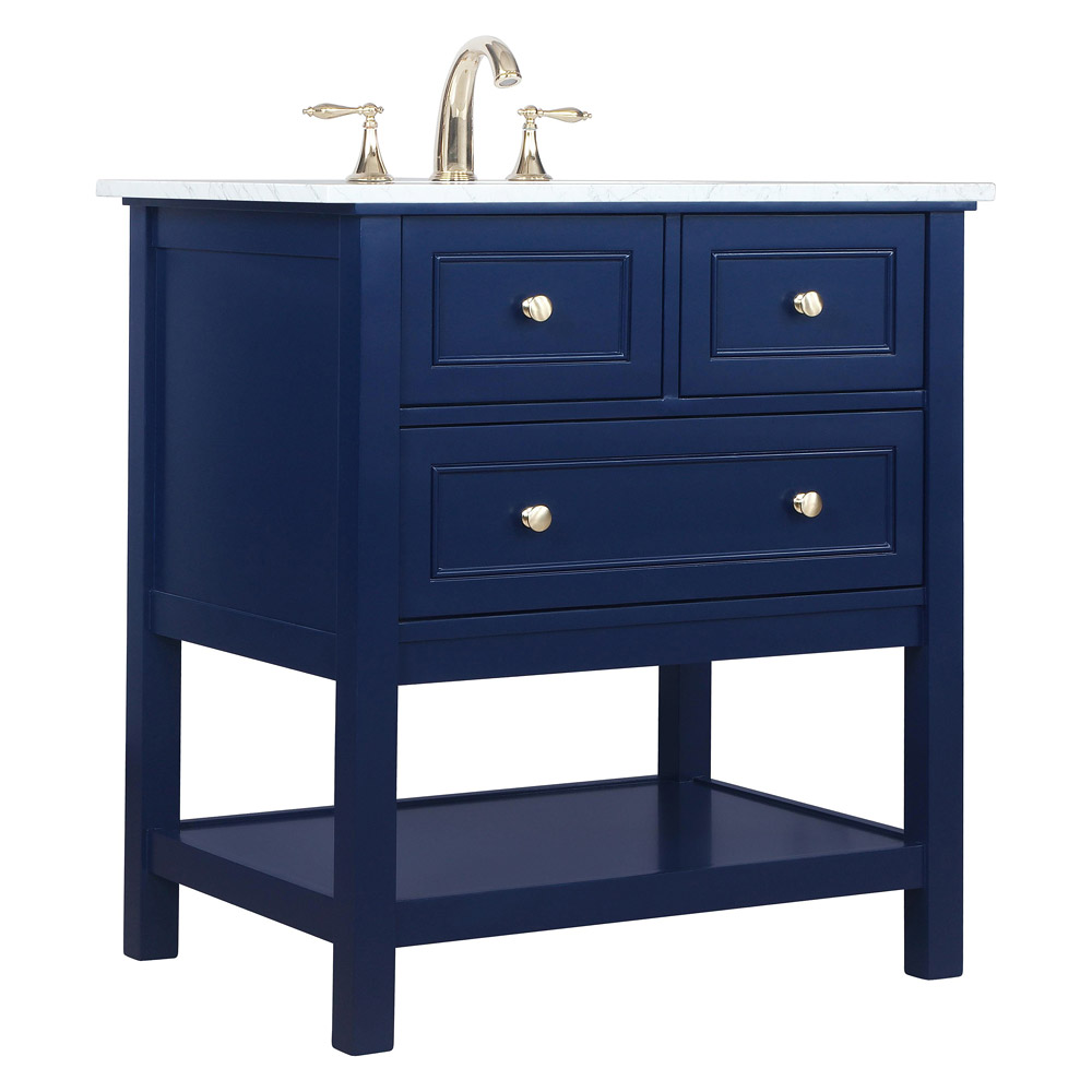 Elegant Bathroom Vanity - Blue, L 30" (VF27030BL)