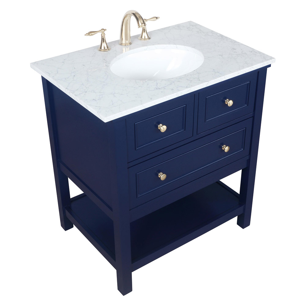 Elegant Bathroom Vanity - Blue, L 30" (VF27030BL)