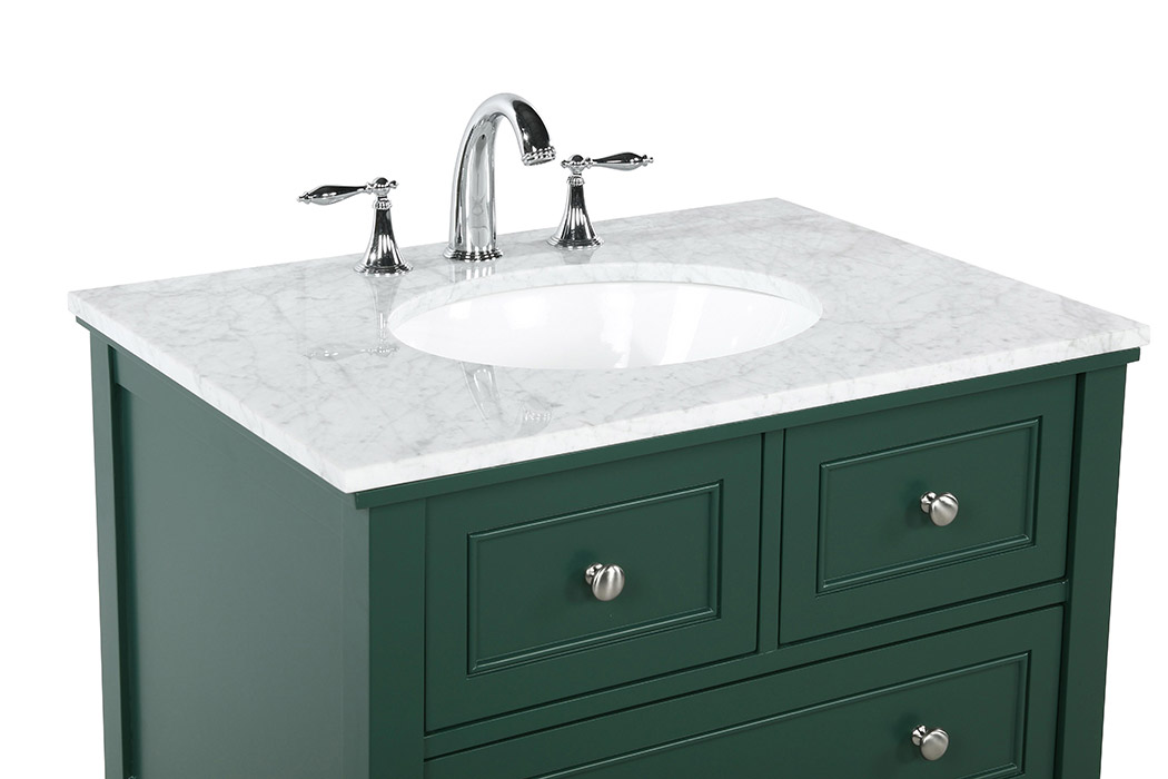 Elegant Bathroom Vanity - Green, L 30" (VF27030GN)