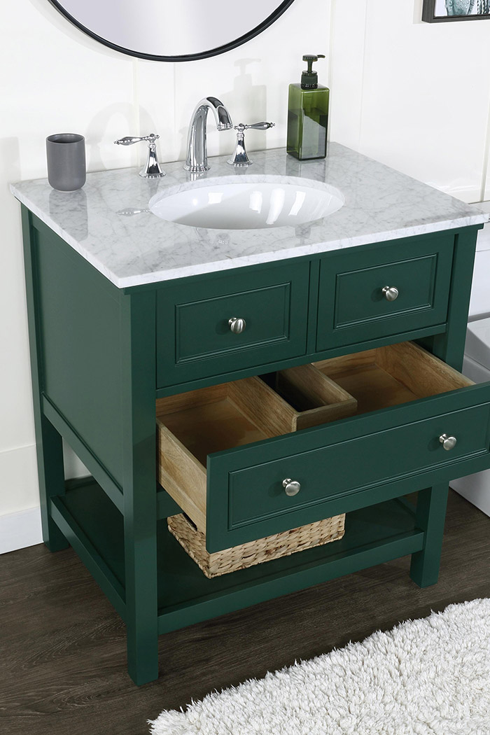 Elegant Bathroom Vanity - Green, L 30" (VF27030GN)