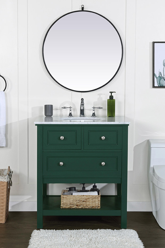 Elegant Bathroom Vanity - Green, L 30" (VF27030GN)