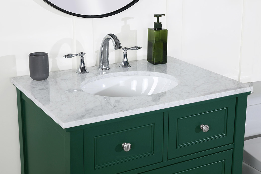 Elegant Bathroom Vanity - Green, L 30" (VF27030GN)