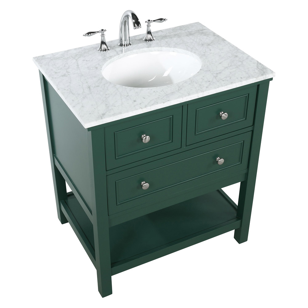 Elegant Bathroom Vanity - Green, L 30" (VF27030GN)