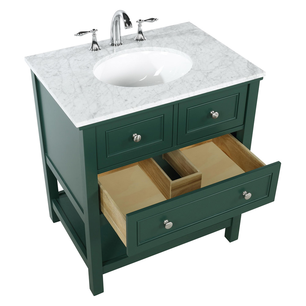 Elegant Bathroom Vanity - Green, L 30" (VF27030GN)