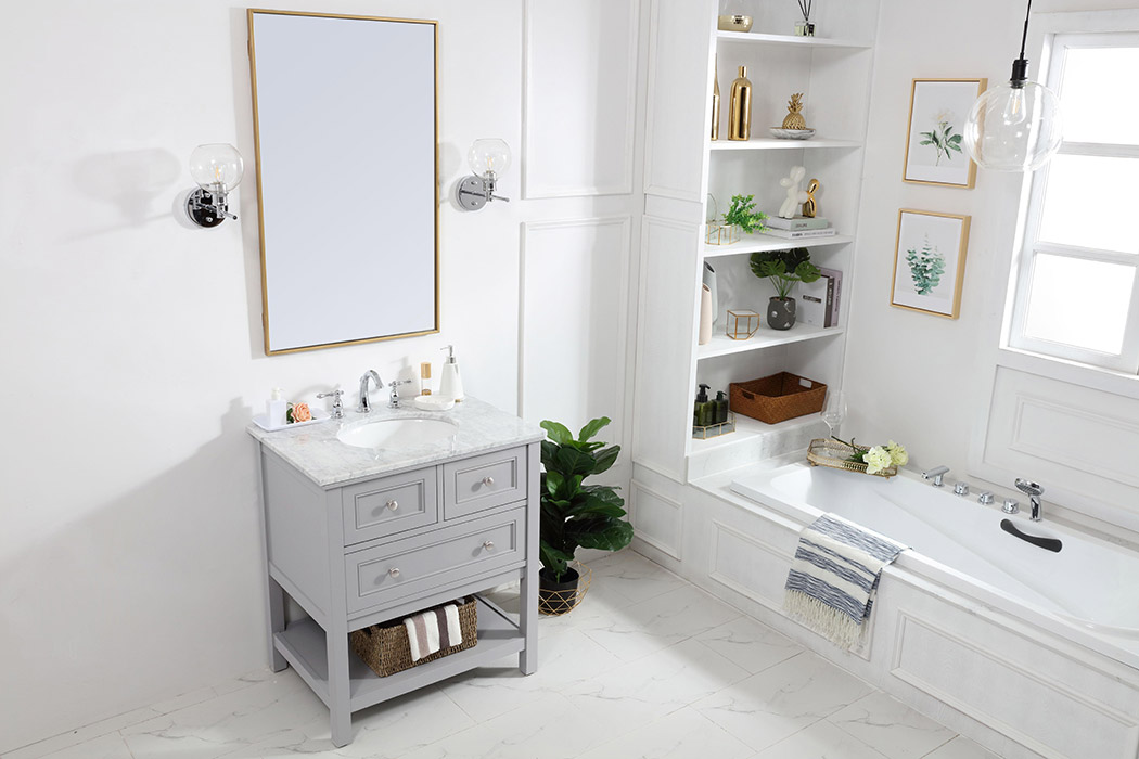 Elegant Bathroom Vanity - Gray, L 30" (VF27030GR)