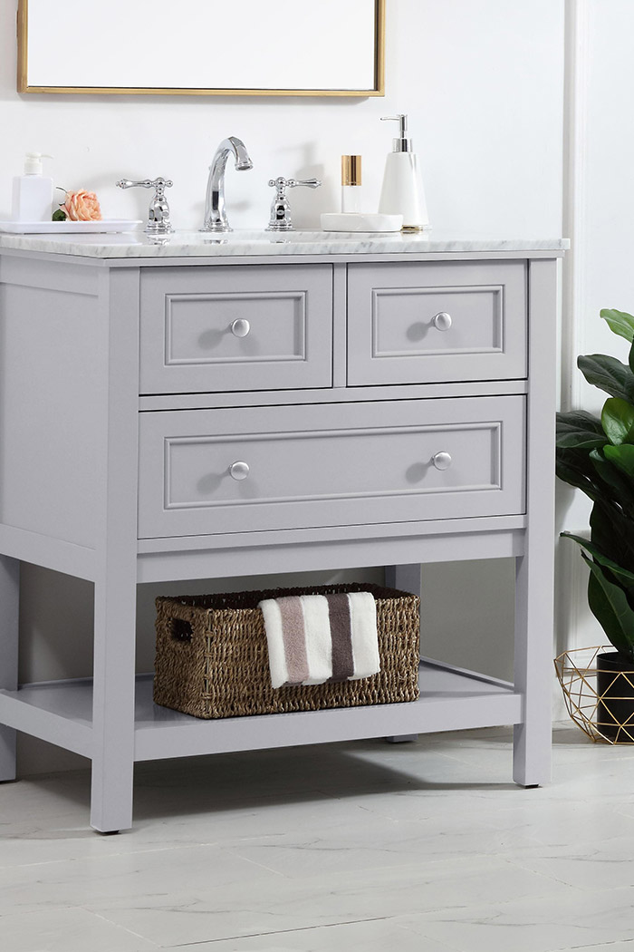 Elegant Bathroom Vanity - Gray, L 30" (VF27030GR)