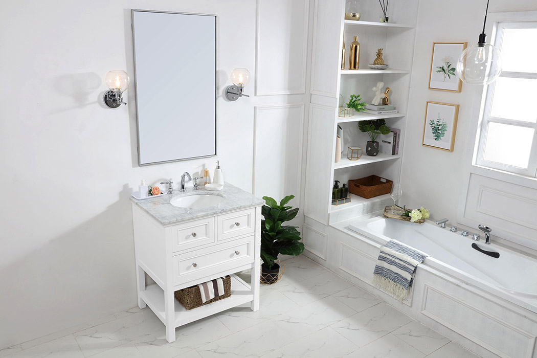 Elegant Bathroom Vanity - White, L 30" (VF27030WH)