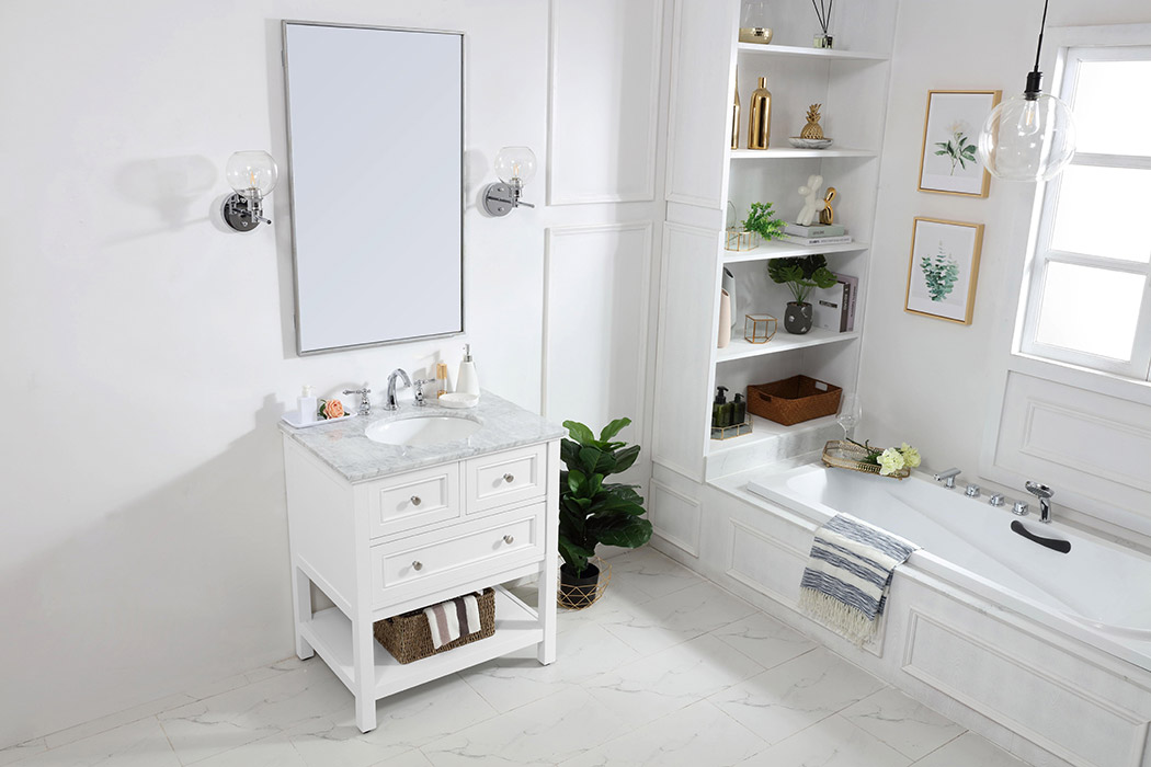 Elegant Bathroom Vanity - White, L 30" (VF27030WH)