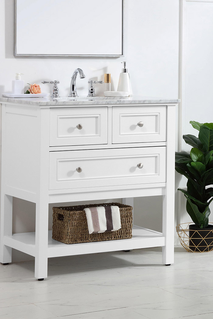 Elegant Bathroom Vanity - White, L 30" (VF27030WH)