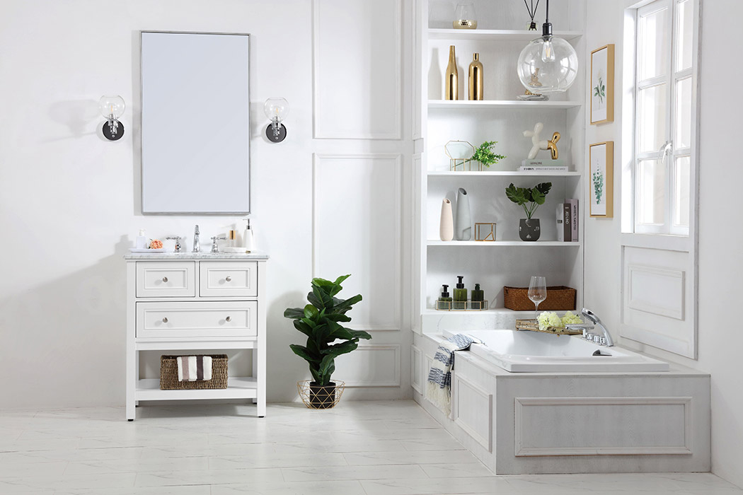 Elegant Bathroom Vanity - White, L 30" (VF27030WH)