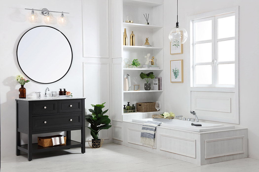 Elegant Bathroom Vanity - Black, L 36" (VF27036BK)