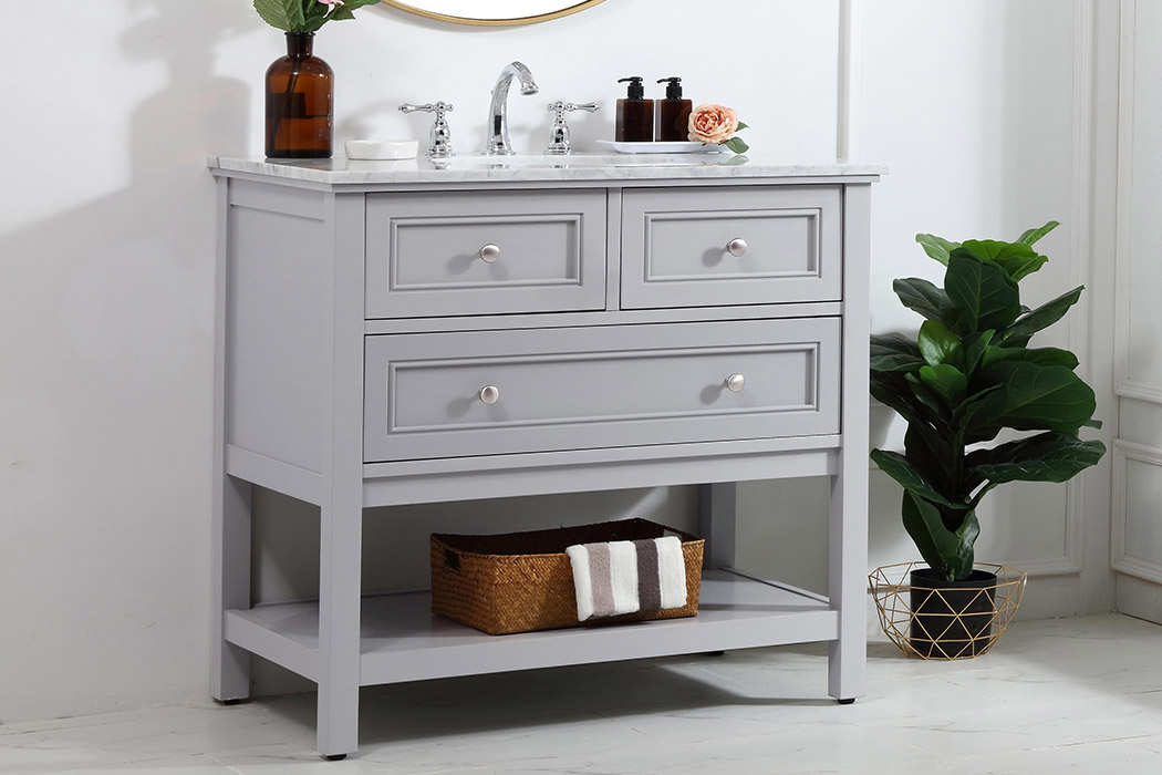 Elegant Bathroom Vanity - Gray, L 36" (VF27036GR)