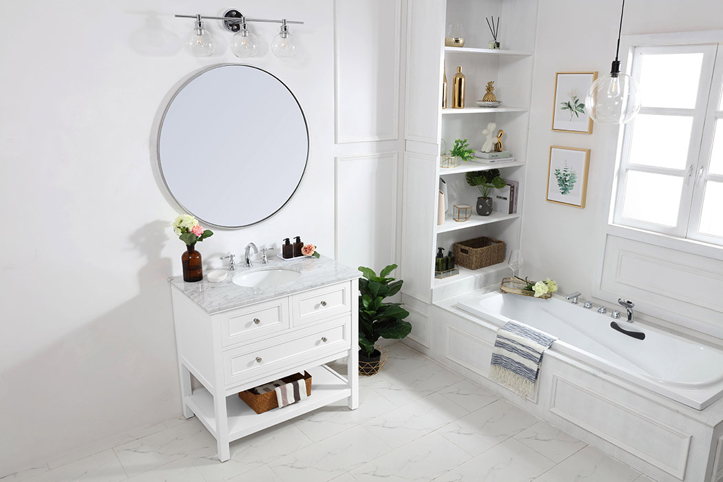 Elegant Bathroom Vanity - White, L 36" (VF27036WH)