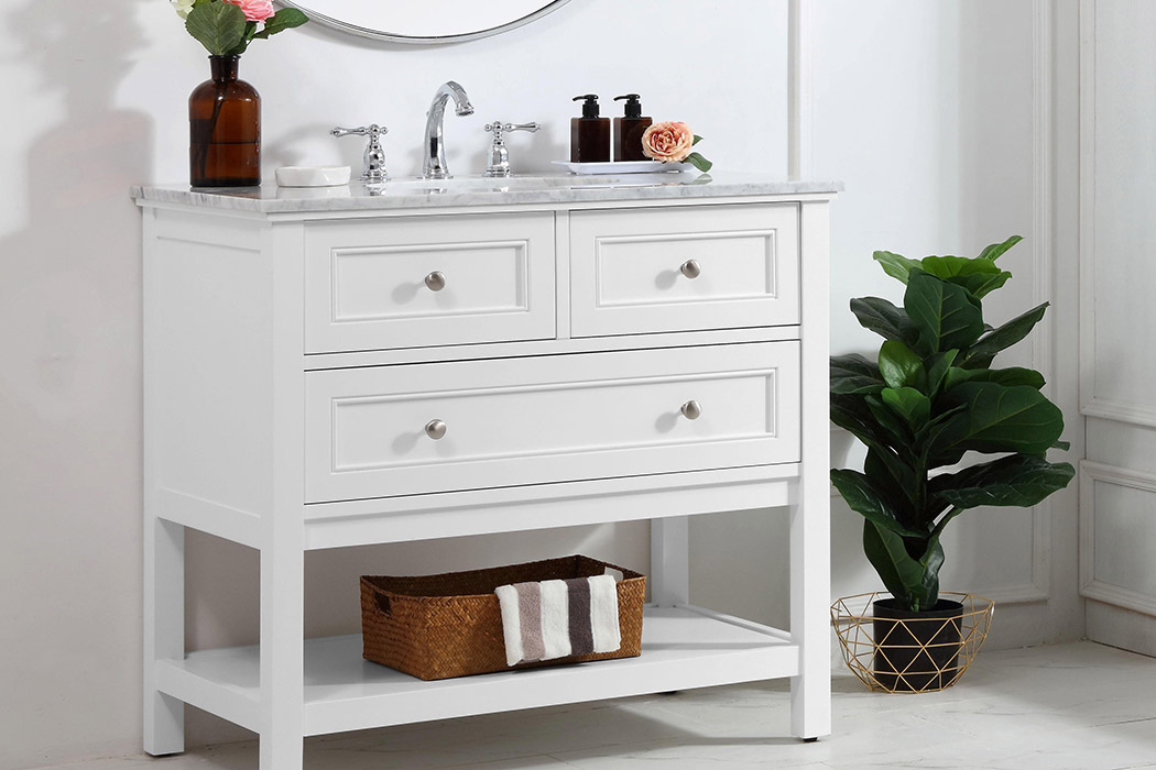 Elegant Bathroom Vanity - White, L 36" (VF27036WH)