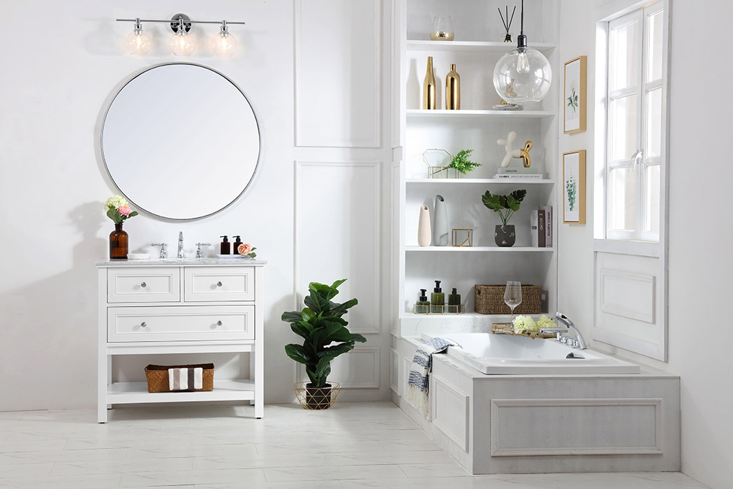 Elegant Bathroom Vanity - White, L 36" (VF27036WH)