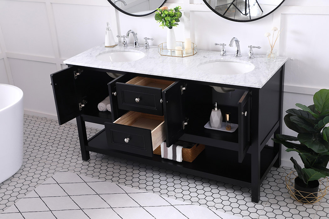 Elegant Bathroom Vanity - Black, L 60" (VF27060BK)