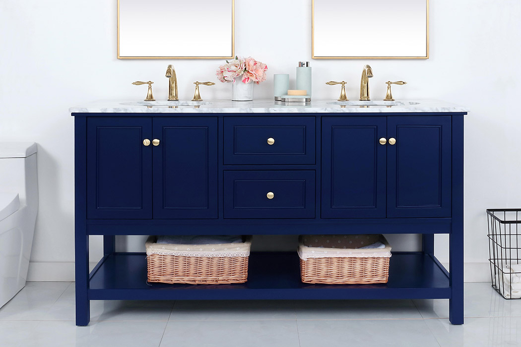 Elegant Bathroom Vanity - Blue, L 60" (VF27060DBL)