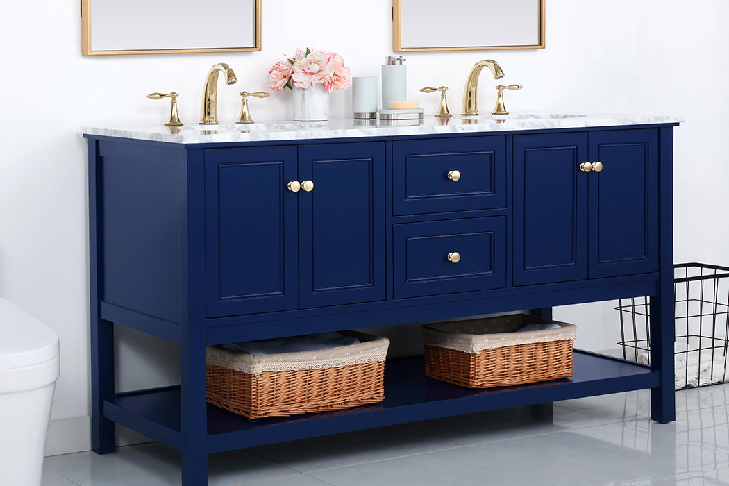 Elegant Bathroom Vanity - Blue, L 60" (VF27060DBL)