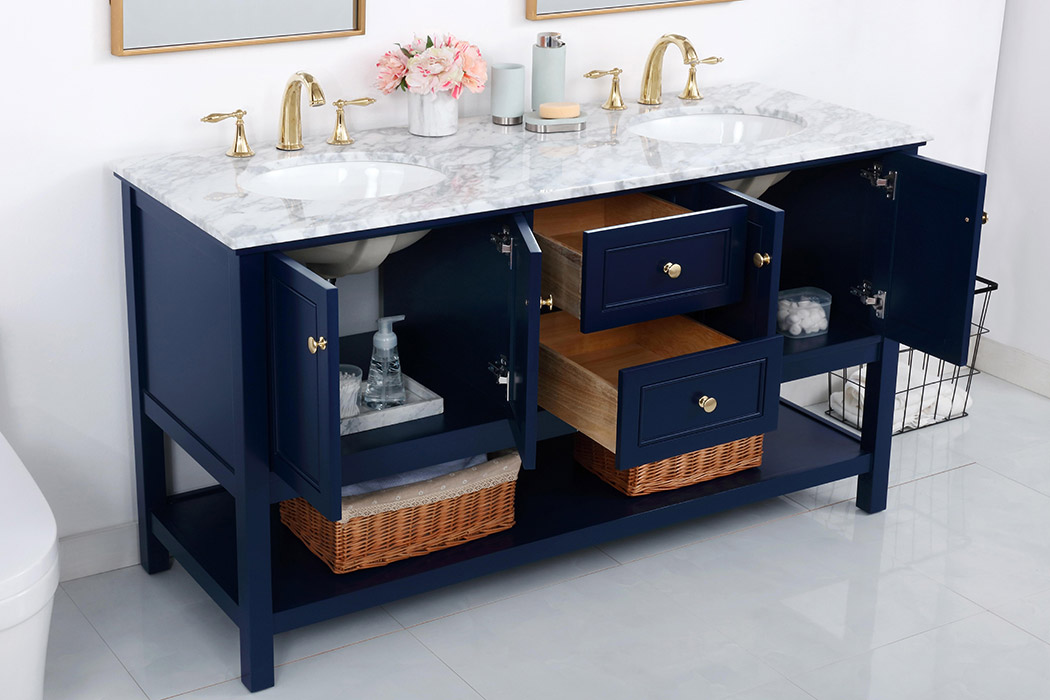 Elegant Bathroom Vanity - Blue, L 60" (VF27060DBL)