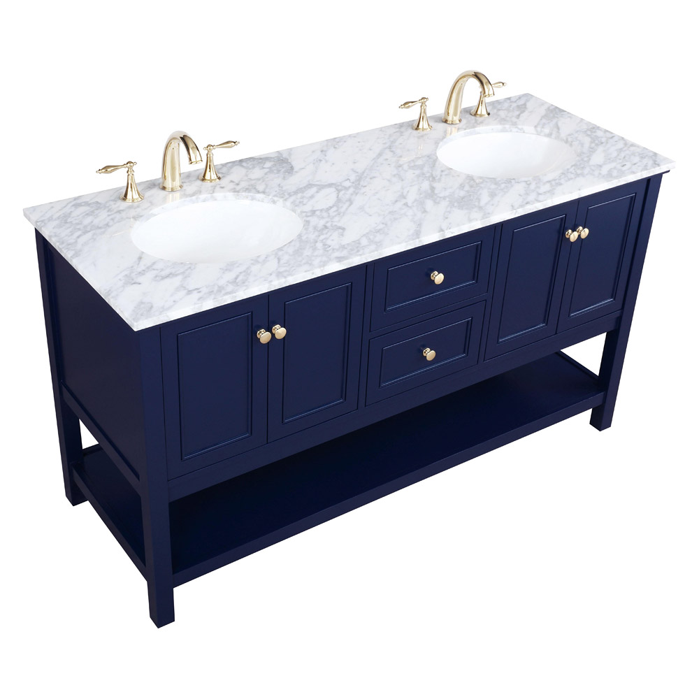 Elegant Bathroom Vanity - Blue, L 60" (VF27060DBL)