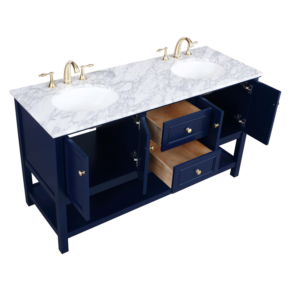 Elegant Bathroom Vanity - Blue, L 60" (VF27060DBL)