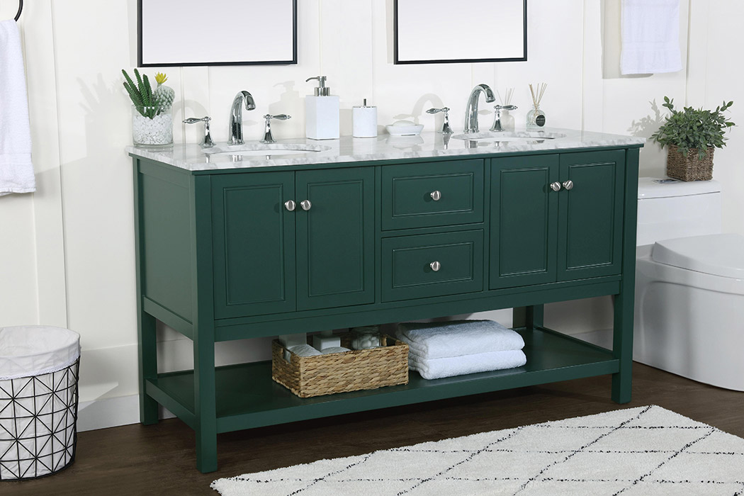 Elegant Bathroom Vanity - Green, L 60" (VF27060DGN)