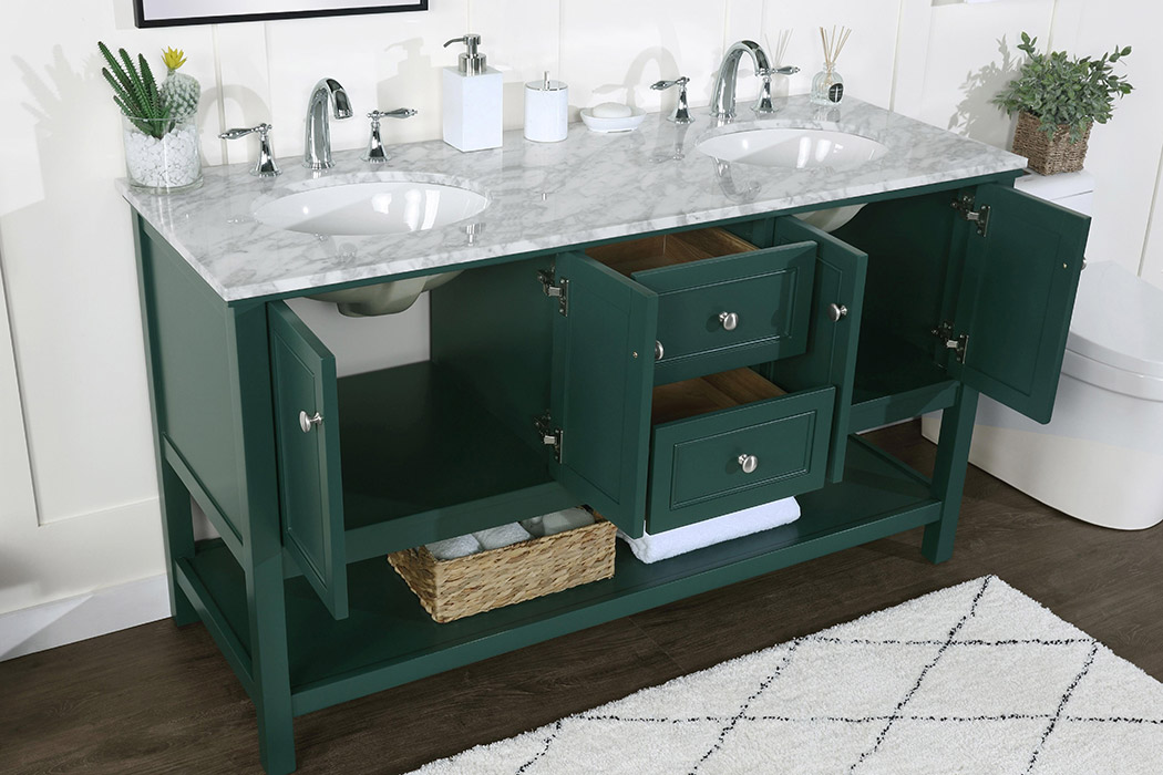 Elegant Bathroom Vanity - Green, L 60" (VF27060DGN)