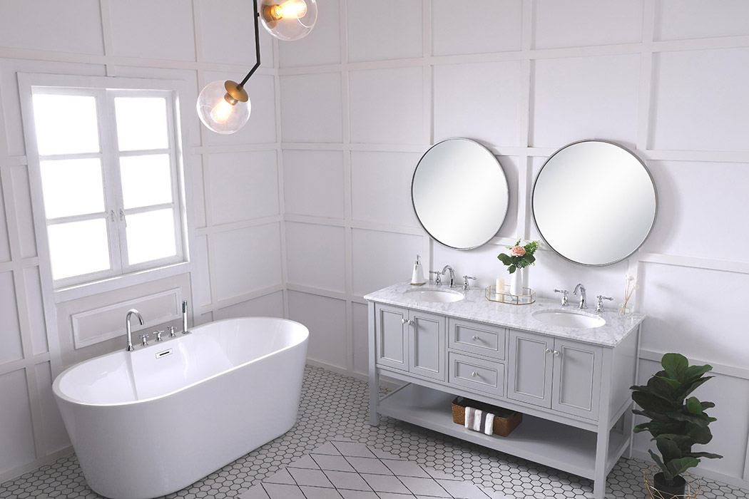 Elegant Bathroom Vanity - Gray, L 60" (VF27060GR)