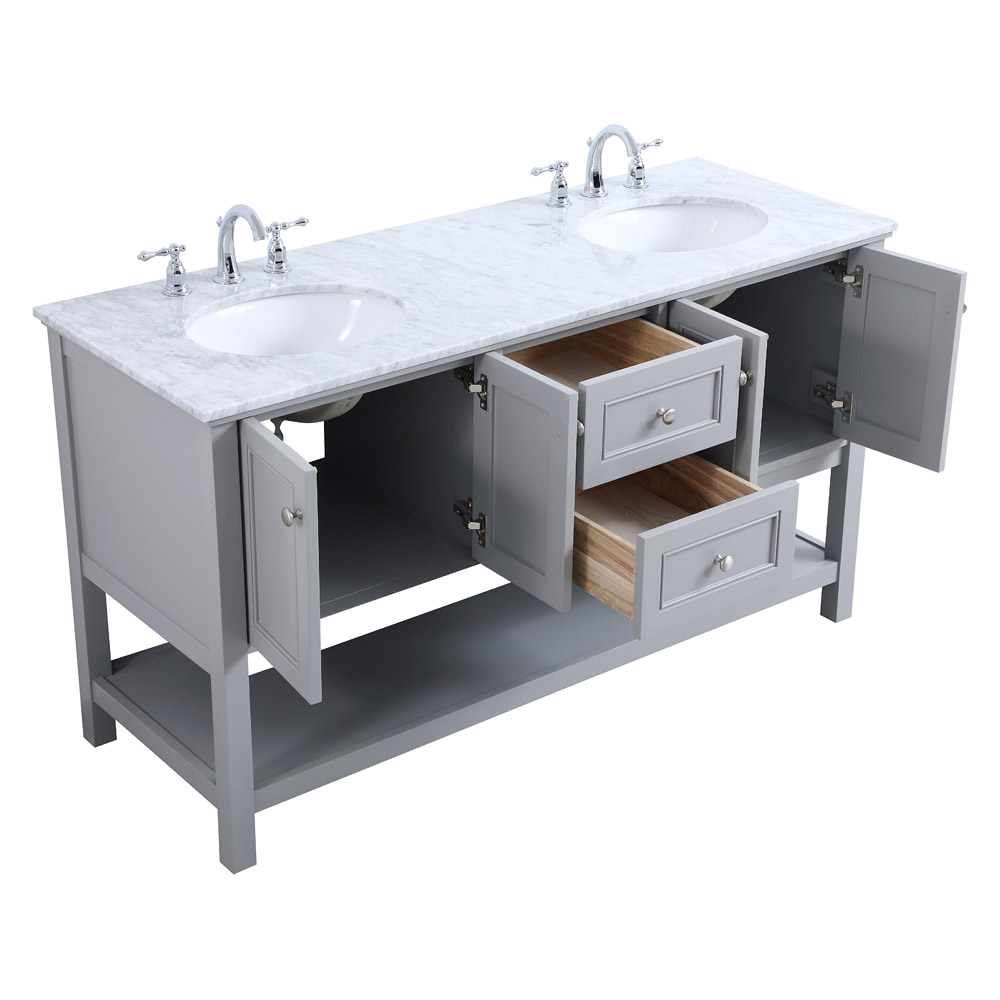 Elegant Bathroom Vanity - Gray, L 60" (VF27060GR)